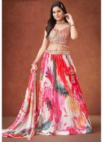 Georgette  Multi Color Party Wear Embroidery Work Ready To Wear Lehenga Choli